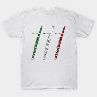 Bassoon Italian Flag Bassoonist Musician Italy T-Shirt
